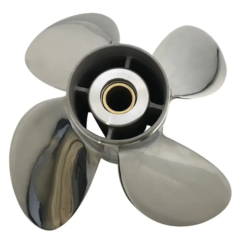 Stainless Steel 304/316 15-Tooth Spline 4 Blade Polished Surface Outboard Propeller Yamaha 50HP 130HP Boats Casting Services