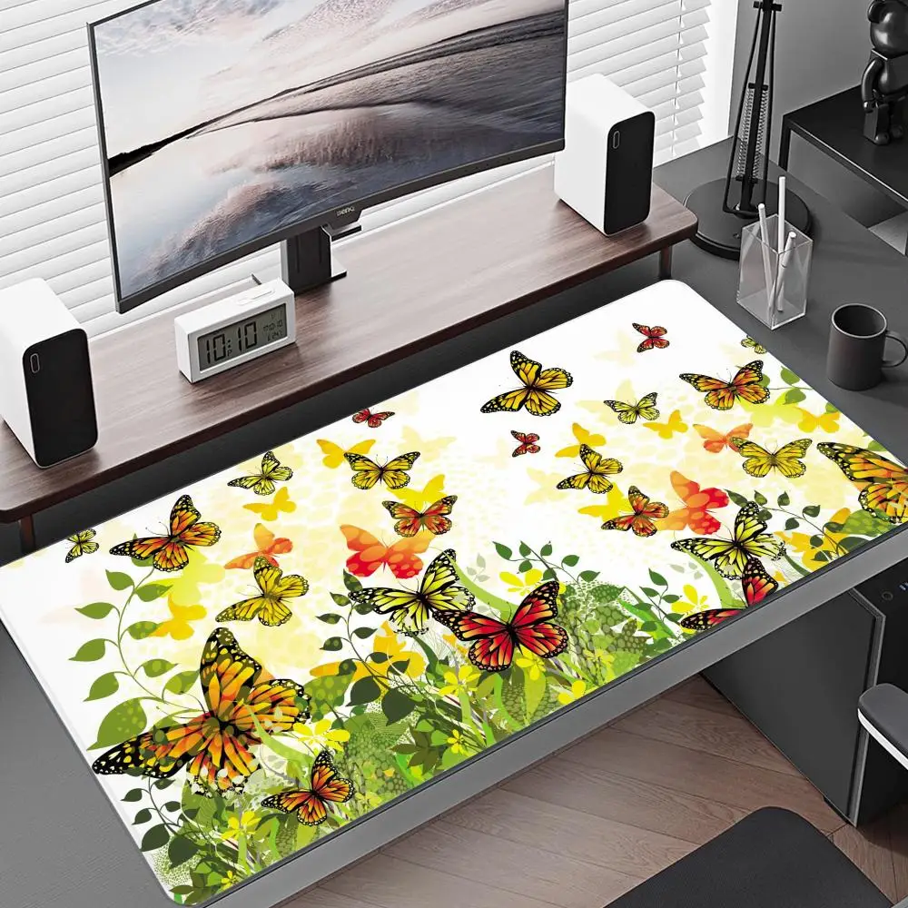 Beautiful Butterfly Custom Skin Cartoon Anime Gaming Mouse Pad Keyboard Mouse Mats Smooth Company For Teen Girls Bedroom