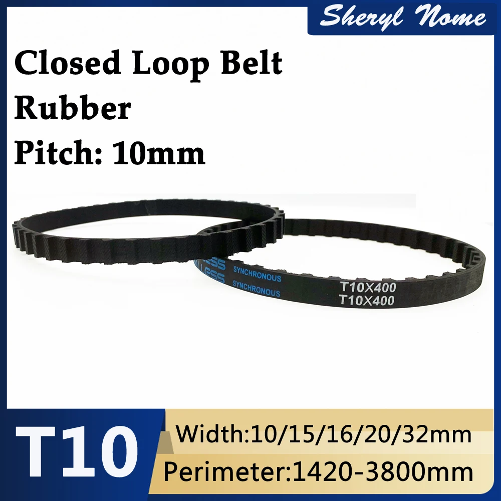 T10 rubber circular transmission belt toothed belt conveyor belt synchronous belt T10- circumference 1420-3800