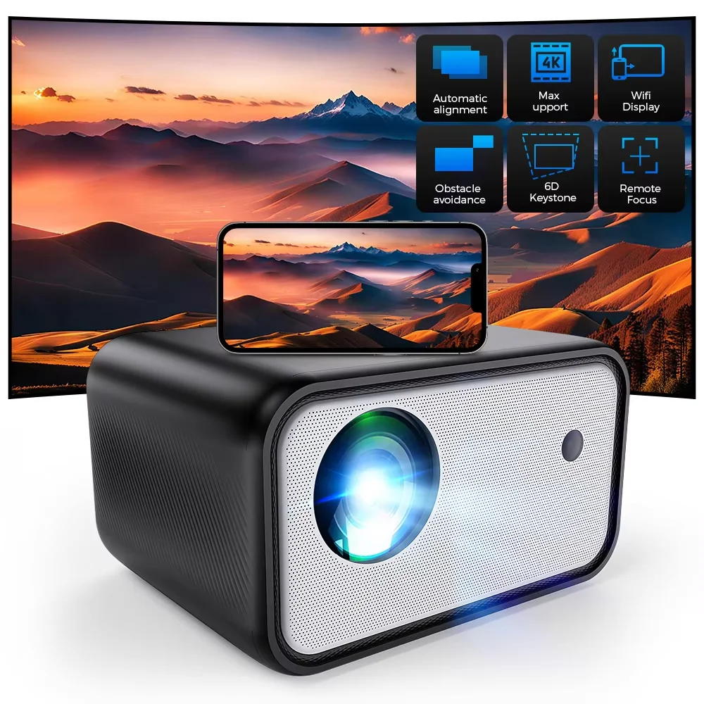 4K Android Projector CY900 Native 1080P 1920*1080P 300ANSI Dual WIFI6 BT5.0 Portable Outdoor Movie Smart Video Beamer Projector