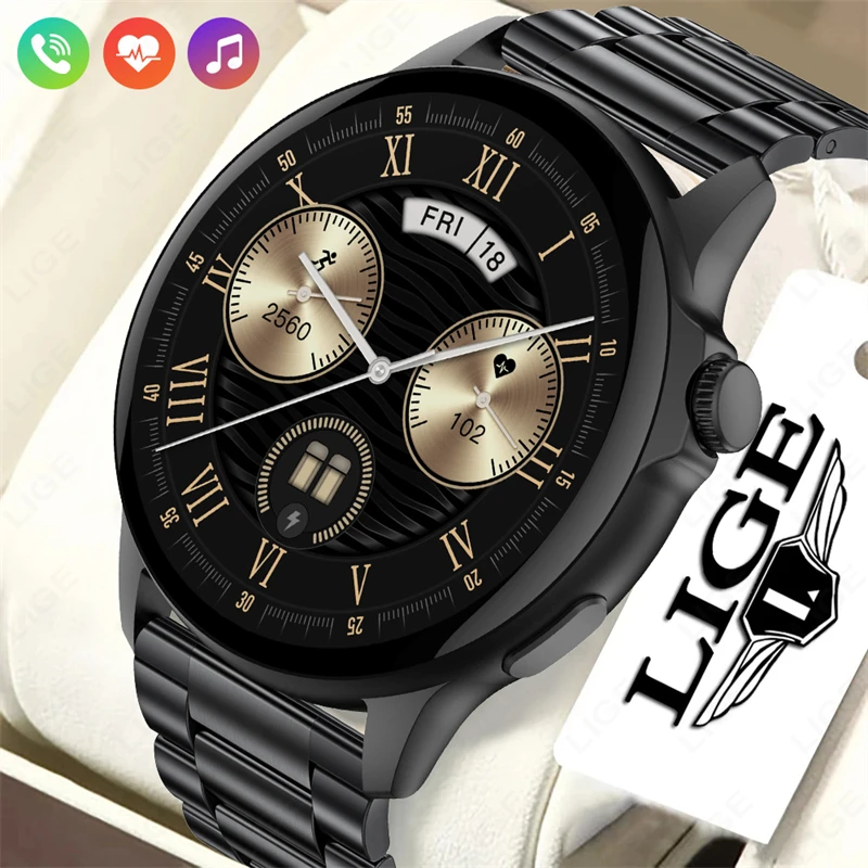 

LIGE Smartwatch For Men Women Full Touch Screen Bluetooth Call Watch Sports Fitness Tracker Health Monitor Digital Ladies Watch