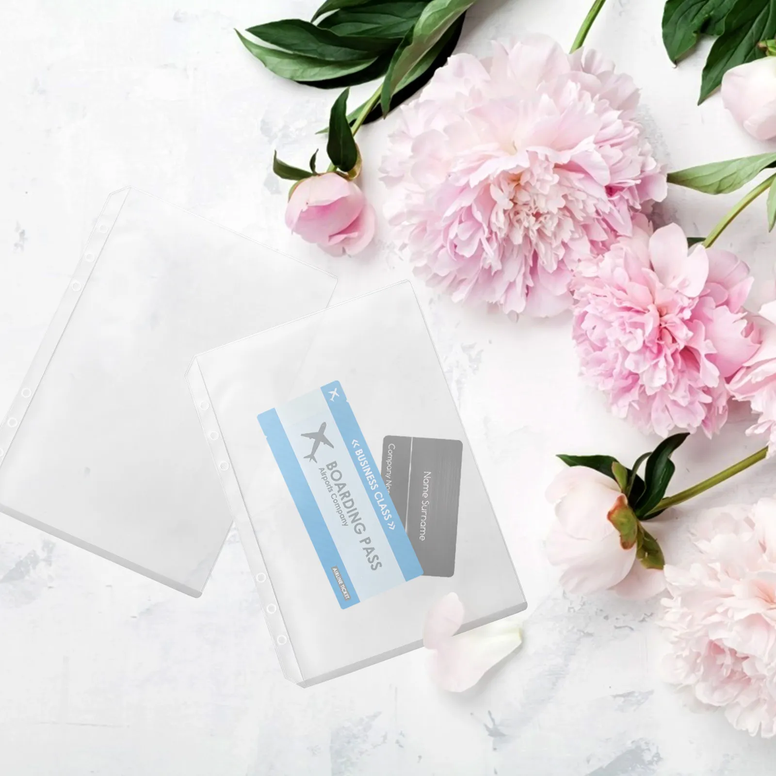 

6Pcs A5 Size Multi Functional Cards Holders Rounded Corner Smooth Surface Portable Lightweight Storage Pouches for Calling Cards