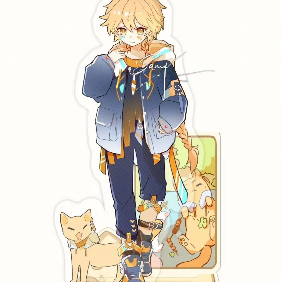 

Аниме Genshin Impact Traveler, акриловая подставка, модель, косплей, декор стола, модель, тарелка, реквизит, украшения, рождественские подарки