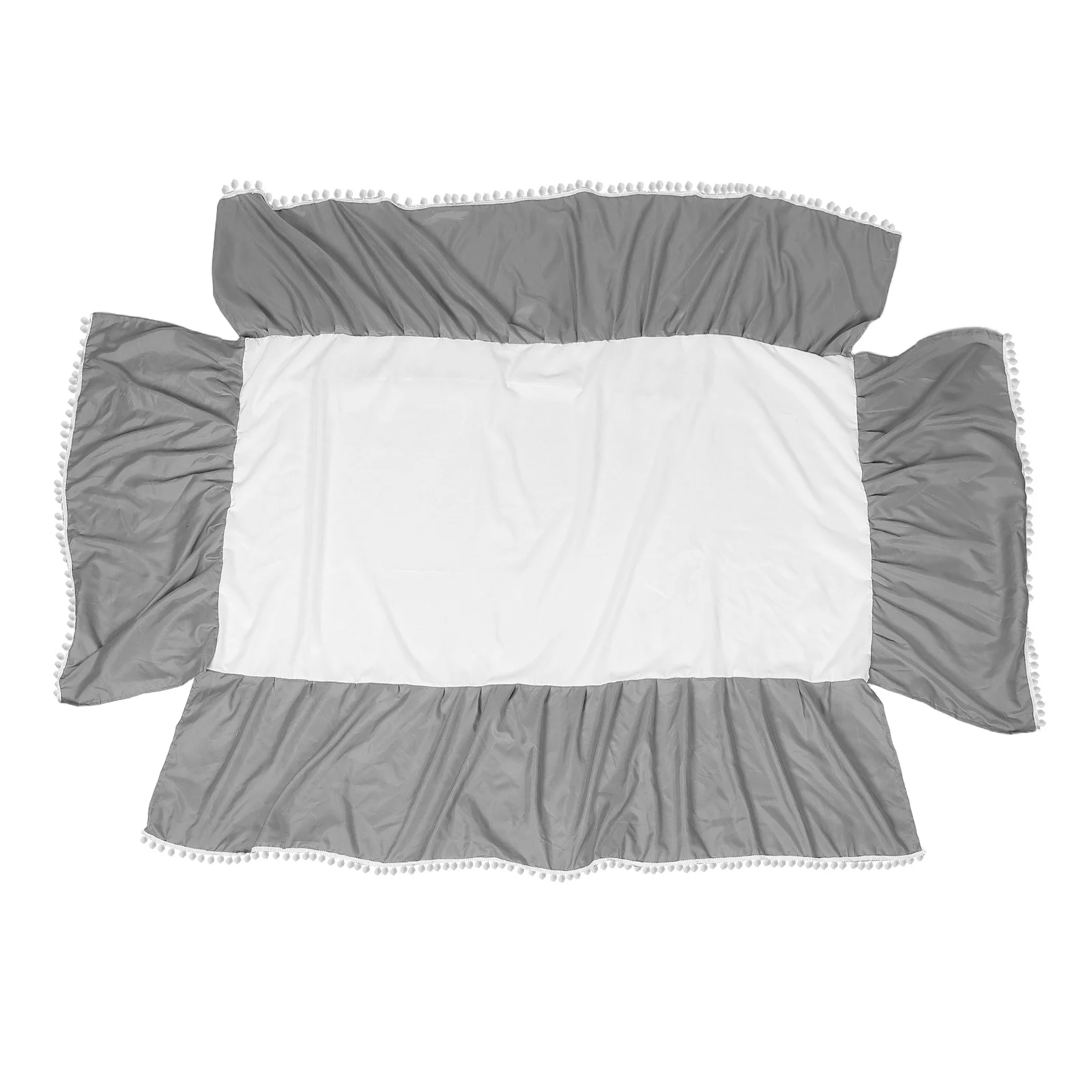 

Cotton Crib Skirt Neutral Pom Pom Nursery Bed Cover Debris Protection Soft Crib Cover for Mattress Sheet Cotton Bed