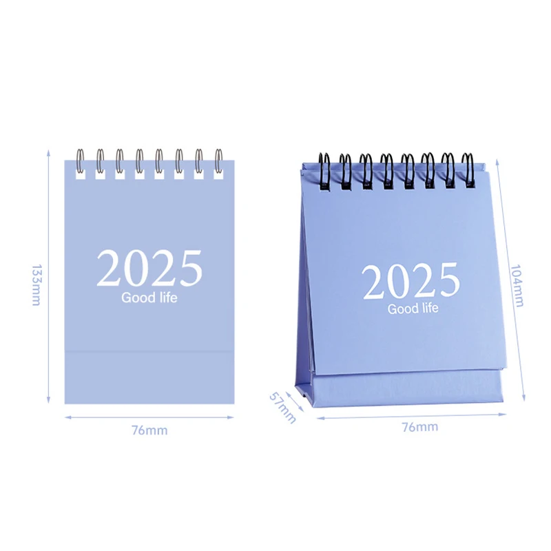 2025 Student Desktop Decoration Morandi Color Mini Calendar Simple Plan Small Table Calendar Cute Daily Planner Office Supplies