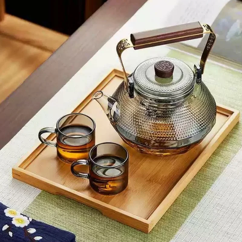 

1140ML High Borosilicate Heat-resistant Glass Teapot With Strainer Infuser Filter Steaming and Boiling Puer Lifting Beam Tea Pot
