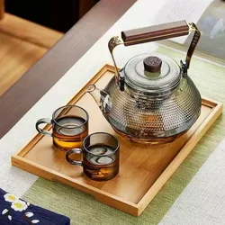 1140ML High Borosilicate Heat-resistant Glass Teapot With Strainer Infuser Filter Steaming and Boiling Puer Lifting Beam Tea Pot