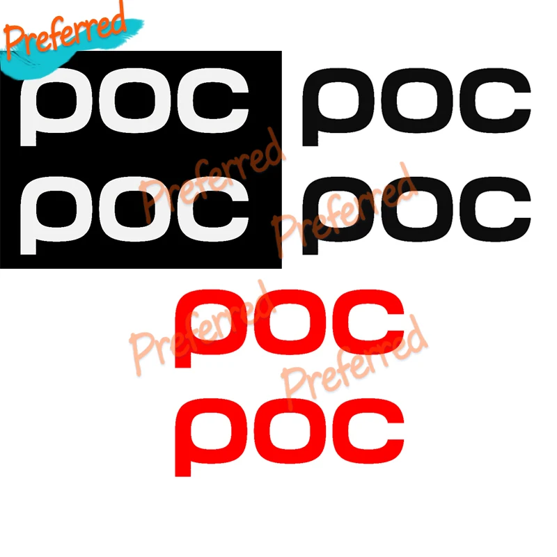 

2x Poc Car Sticker Personality Decal Snow Helmet Skateboard Car Vinyl Car Window Trunk Racing Motorcycle Helmet Decorative Decal