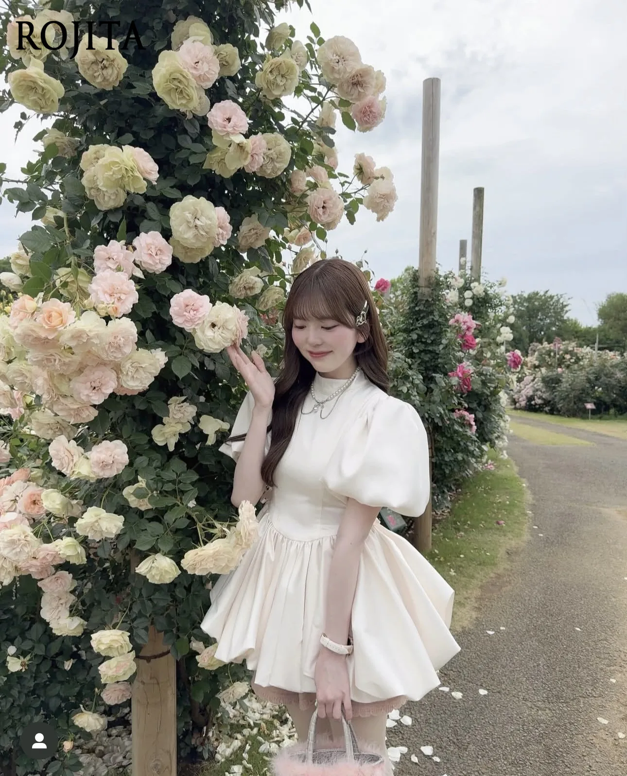 

High Waist Satin French Ballet Style Balloon Bubble Short Sleeve Princess Dress Round Neck Short Sleeve High Waist Dress