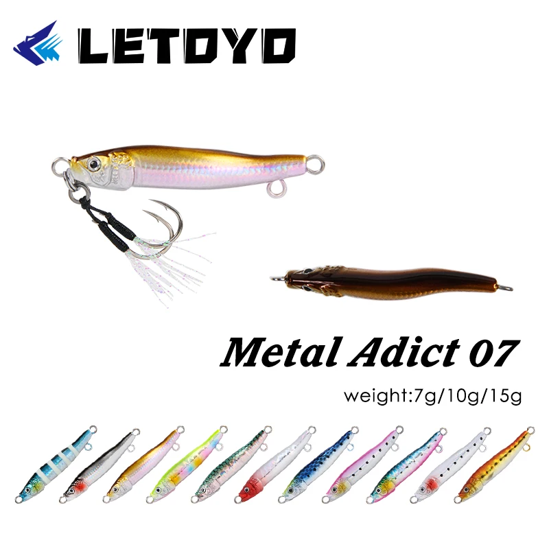 LETOYO 7g 10g 15g Micro Jig Shore Jigging Fishing Lure Japan Artificial Spinning Bait Metal Jumping Jig Casting Trout Minnow