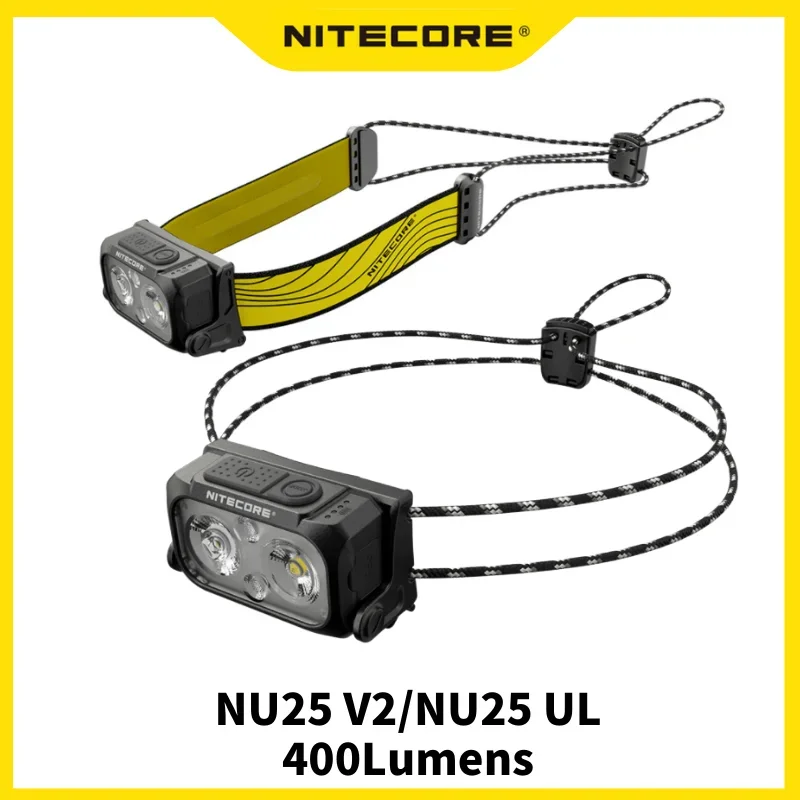 Nitecore Nu25 400Lumen Max Worp Van 64 Meter USB-C Oplaadbare Koplamp 3 Lichtbronnen Waterdichte Lichtgewicht Koplamp