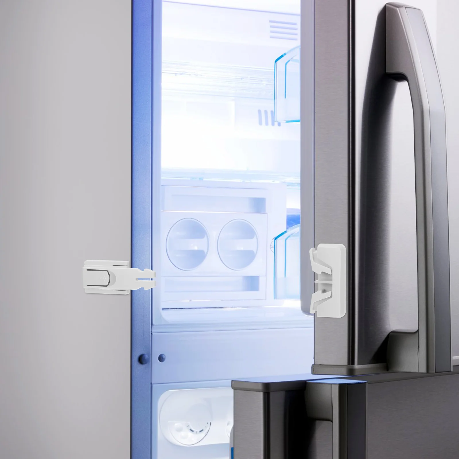 

2Pcs White Baby Safety Cabinet Locks Child Proofing Lock Self Adhesive Furniture Fridge Freezer Lock Child Locks for Cabinets