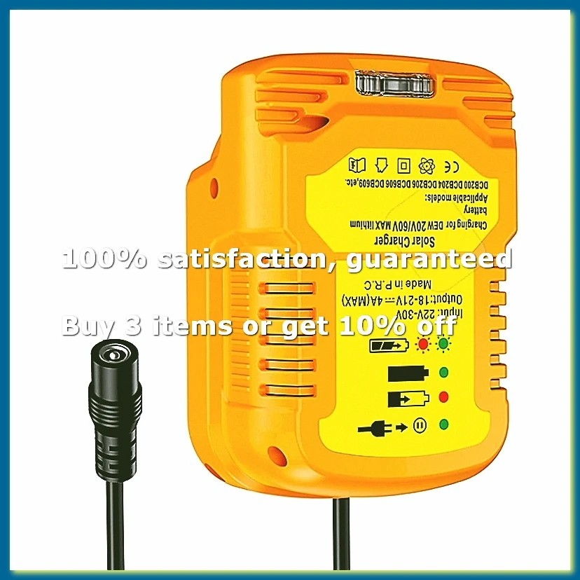 Solar Charger Adapter for 20V/60V Battery,Portable,Outdoor Work,Camping-A26I