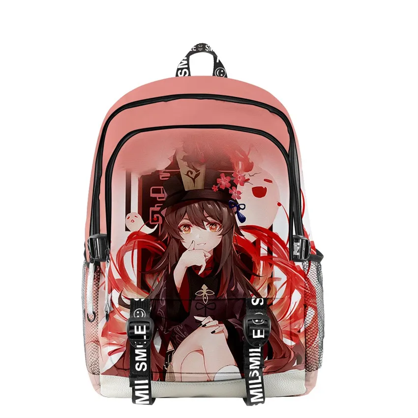 

Genshin Impact HuTao Primary Middle School Students Boys Girls Backpack 3D Oxford Waterproof Laptop Bag Schoolbag Travel Bag