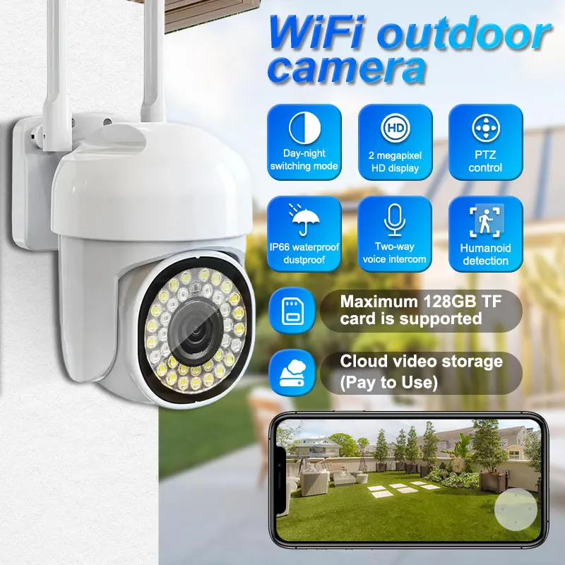 

Wireless WiFi Security IP Camera Indoor Outdoor Waterproof Night Vision Motion Detection CCTV Surveillance Camera