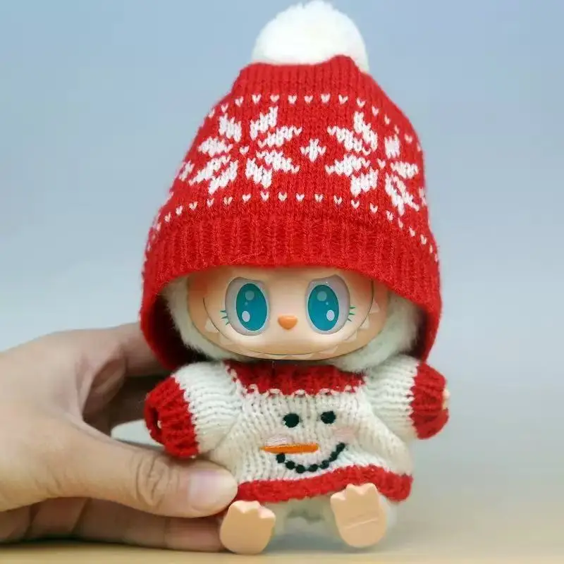 

Мини-кукольная одежда, аксессуары для корейки Kpop Exo Labubu Idol V1 V2, рождественский свитер с печеньем, шляпа, новогодняя одежда