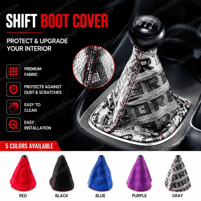 Durable Fabric Gear Shift Boot Sleeve Multi Color Printed Dust Protection Easy Install Car Manual Shifter Cover Replacement