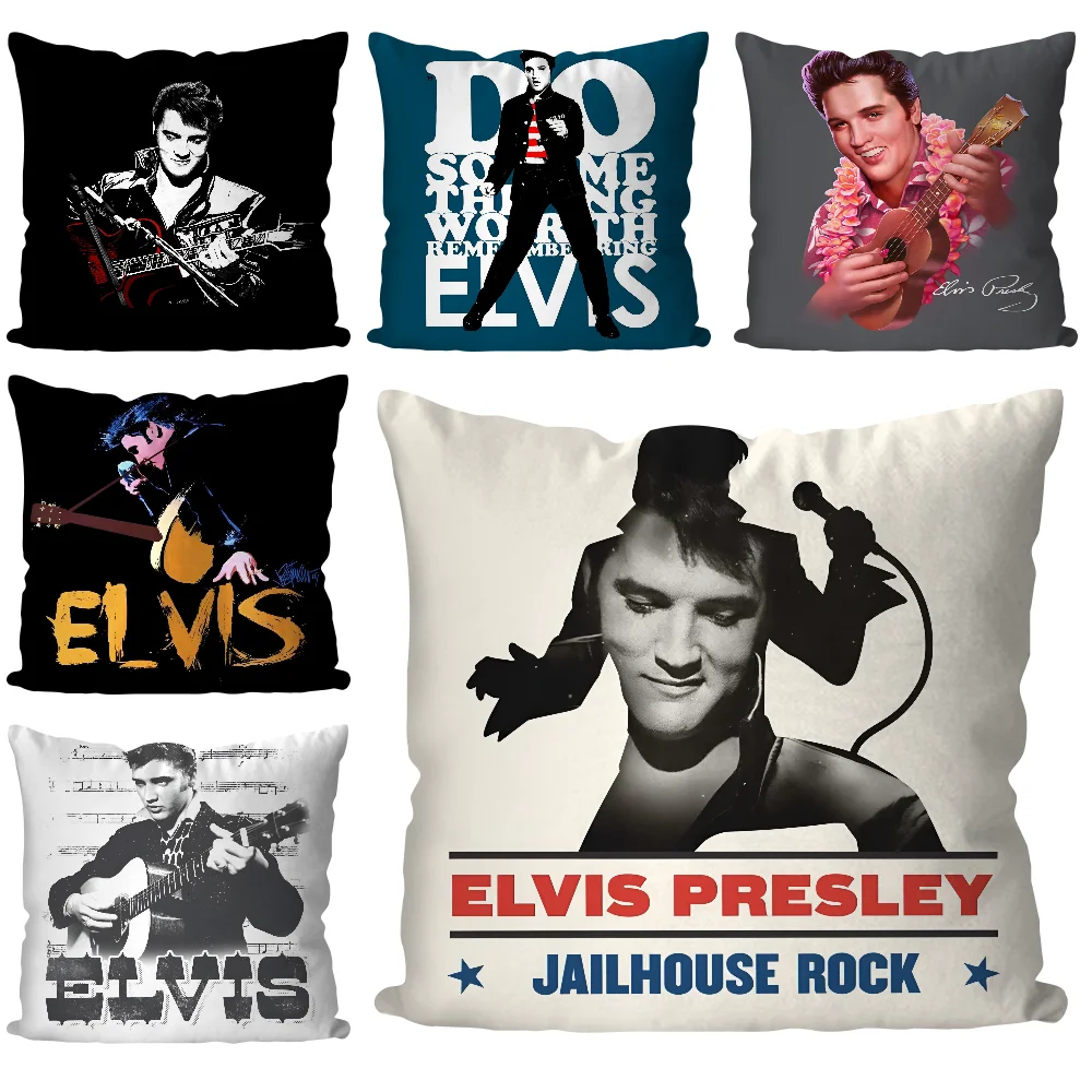 Singer E-Elvies Pillow Case  Cartoon Sofa Decorative Home Double-sided Printing Short Plush Cute Cushion Cover