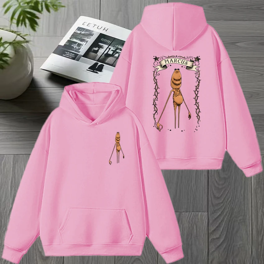 2025 جديد في harajuku marcus الدودة مزدوجة الوجهين طباعة هوديس الرجال النساء مضحك بلوزة من الصوف للجنسين بلوفرات شتوية غير رسمية