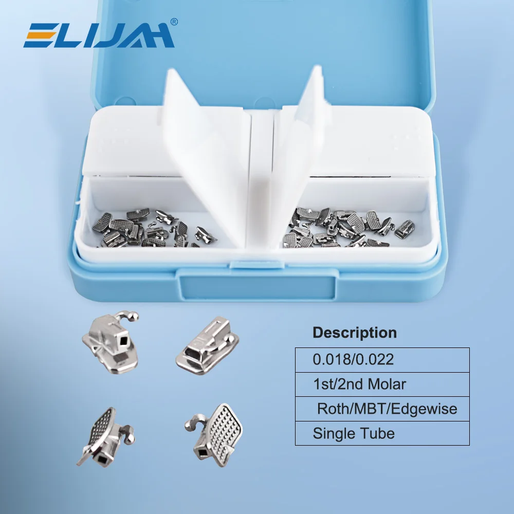 ELIJAH 80Pcs/20Sets Orthodontic  Buccal Tube Set Mesh Base Brakets Bondable Convertible Buccal Tubes Dental Orthodontic