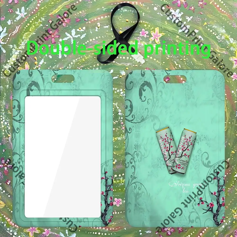 A-Arizona T-Tea 2000s Custom ID Card Sleeve Clear Holder Print Logo For Staff Name Tag Horizontal Vertical - view 5