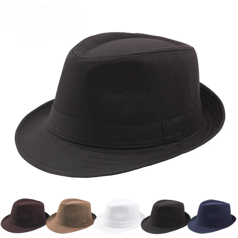 

Summer solid color men's and women's jazz hats outdoor sun protection couple stage hats