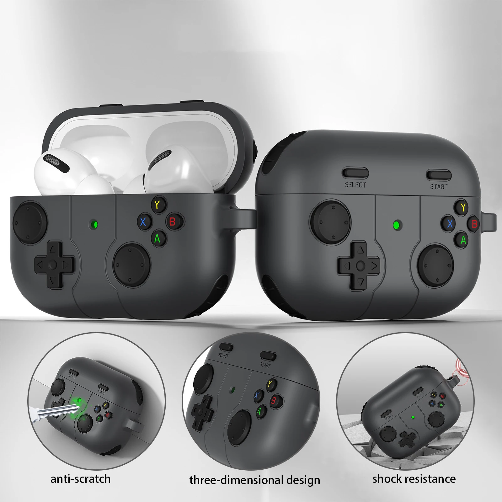 Case for Airpods 4 Airpods Pro Airpods 3 Airpods Pro 2 Silicone Protective Cover Retro Game Console Headpho Earphone Protective