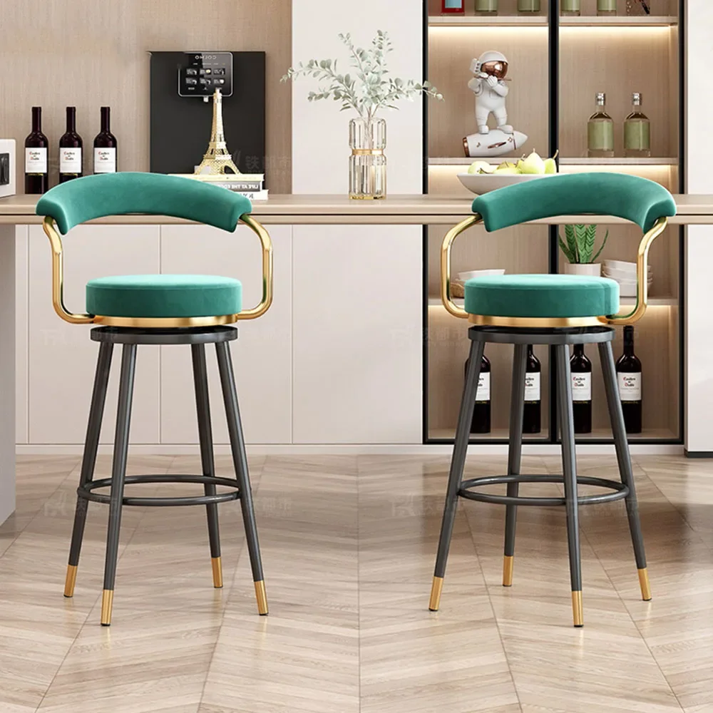 

Luxury Ergonomic Bar Stools Aesthetic Designer Nordic Elegant Minimalist Kitchen Chair With Back Counter Sillas Bar Furniture