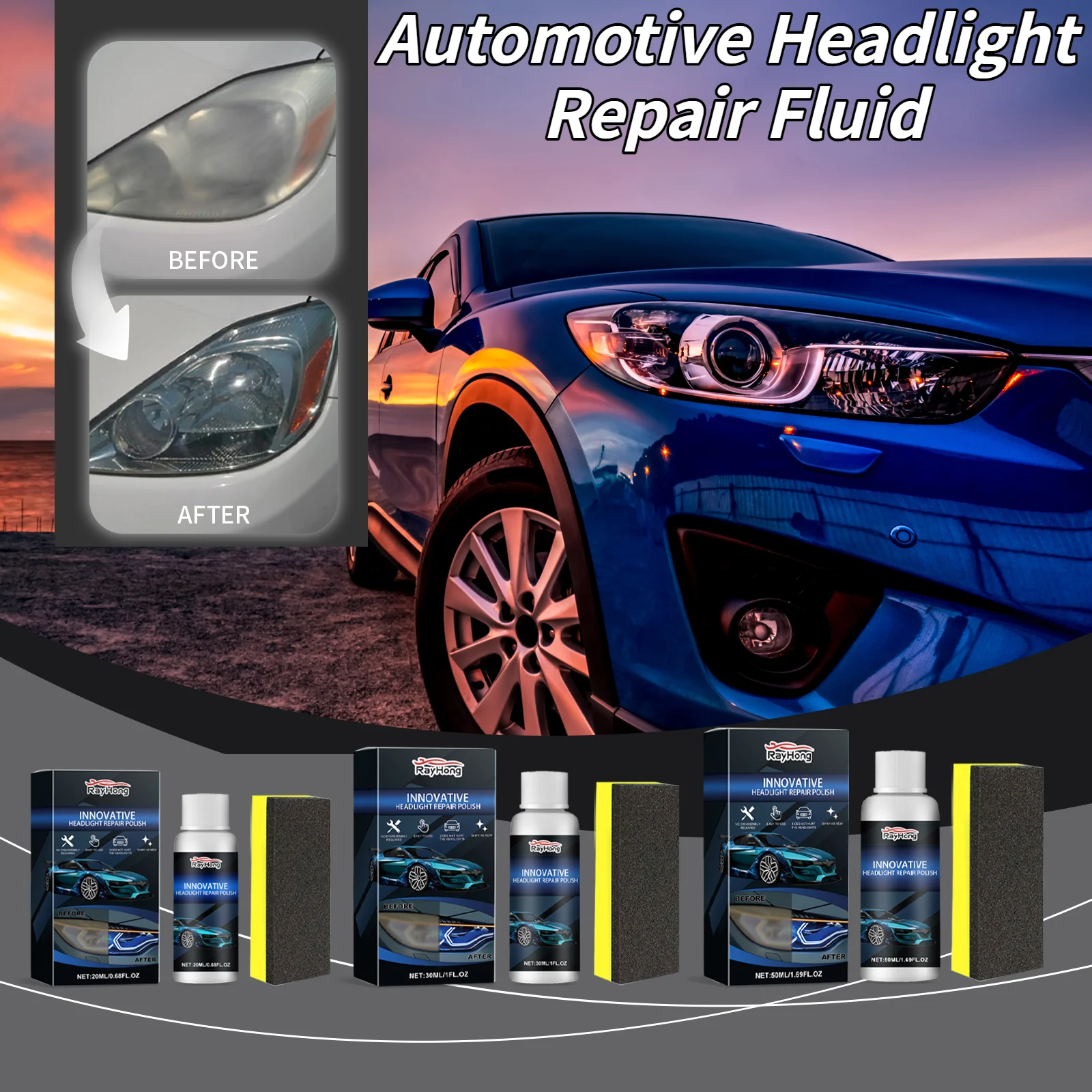 

Жидкость для ремонта фар автомобиля, кристаллическое покрытие для фар автомобиля, инструмент для ремонта, средство для ремонта автомобильных фар, жидкость для ремонта покрытия 50 мл
