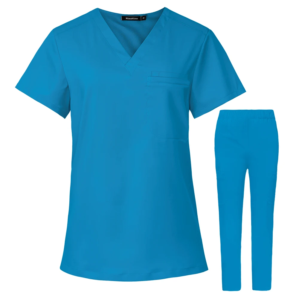 Uomo donna infermieristica Stretch salone di bellezza abbigliamento da lavoro uniformi chirurgiche mediche accessori per infermiere medico per animali domestici personalizzati