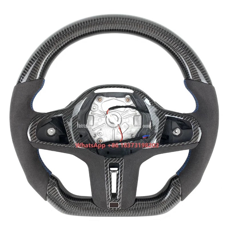 

Для M2M3M4 G14G15G16G20G21 G22 G26 G30G31G36 G42 G80 индивидуальный руль из алькантары из углеродного волокна салона автомобиля 2013-2023