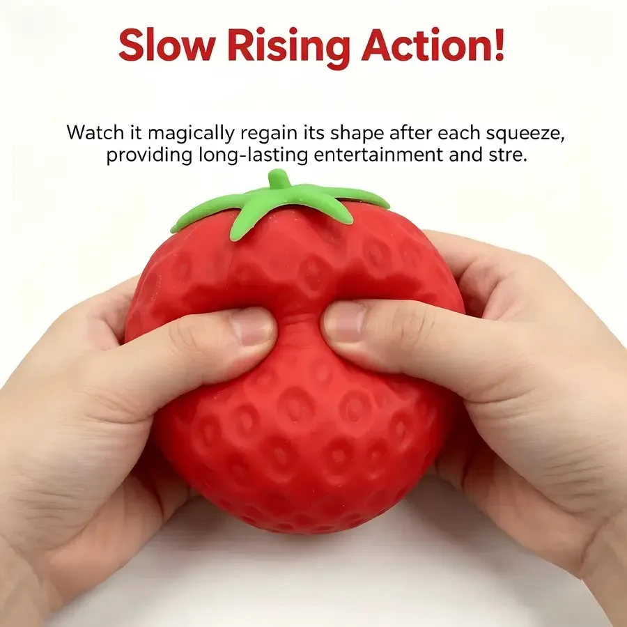 

Office Prank Tool! Realistic Strawberry Funny Squeeze Toy 1pc,Colleagues Think You Really Brought Fruit, Popped in a Snap. Slow