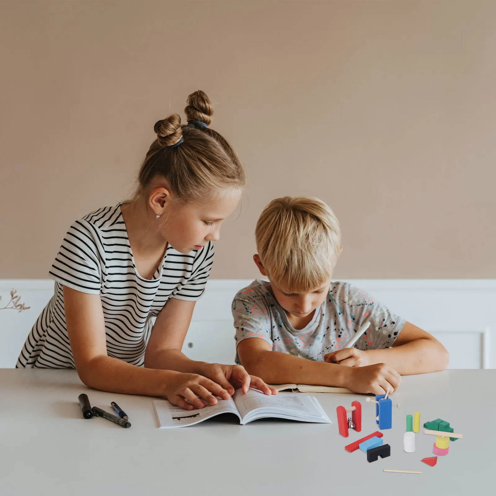 

1Set Domino Standard Cartoon Wooden Blocks Creative Early Education Plaything Funny Game for Kids Development Hand-Eye