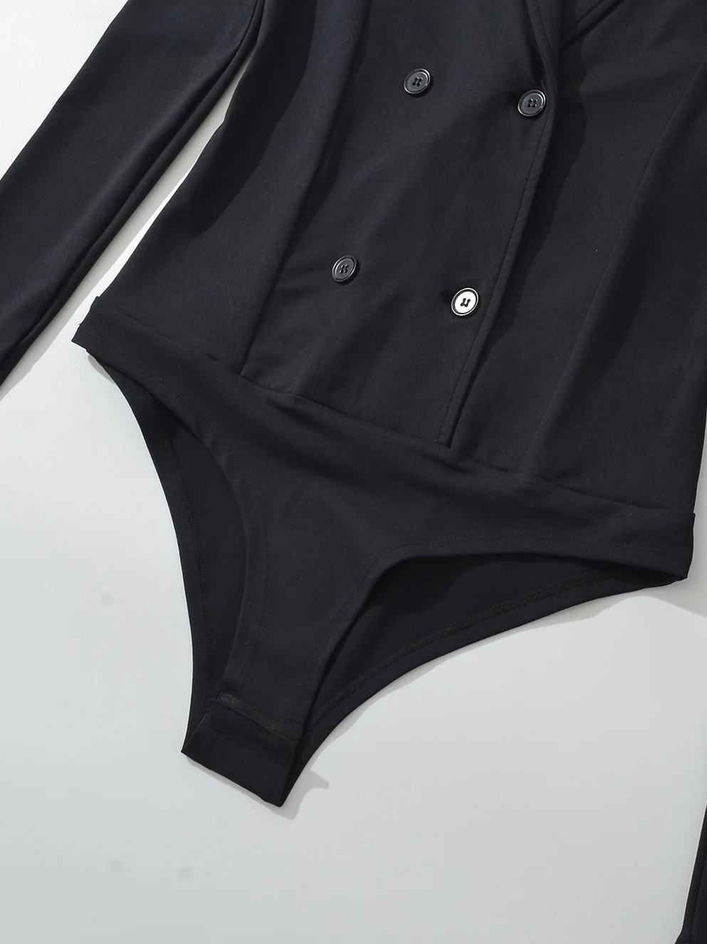 American Sle Slim Fit Long Sve costume col Rer taille haute ort pantalon polyvalent femmes une pièce costume taille haute Design