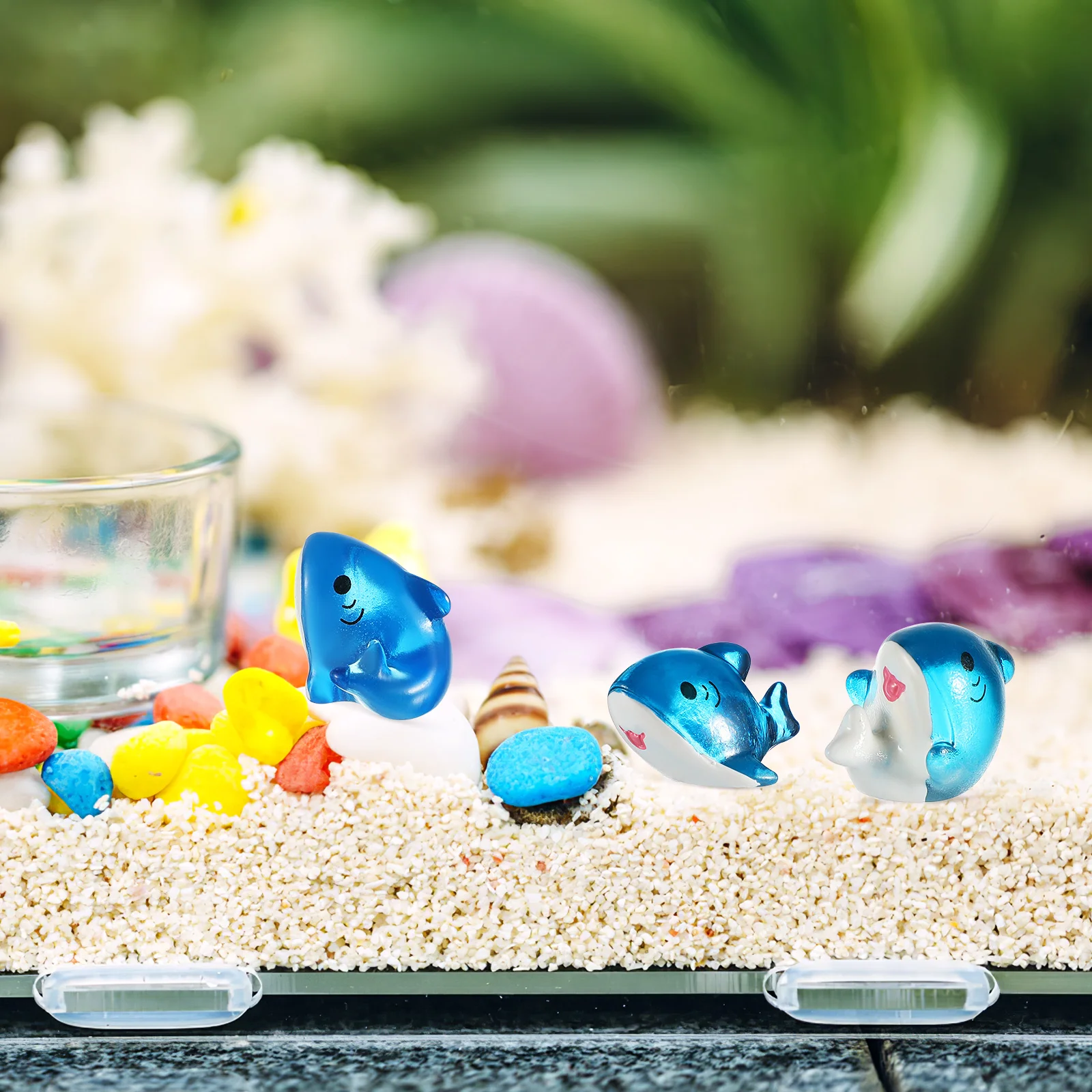 

6 pcs Micro Landscape Ornament Adorable Shark Figurines Resin Miniatures Desk Aquarium Decorations Ocean Figures Marine Animal