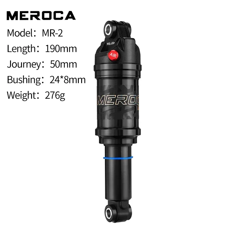 MEROCA MR-2 MTB Fahrrad Luftstoßdämpfer 125/150/165/190mm Einstellbarer Luftdruck Aluminiumlegierung Fahrrad MTB Luftstoßdämpfer