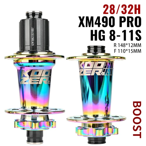 Imagen 2 del producto Koozer XM490 PRO Boost 28H 32 agujeros MTB buje de bicicleta 15x110 12x148MM TA a través de HG XD MS SX GX NX 10 11s 12s a través de bicicleta CR-MO acero