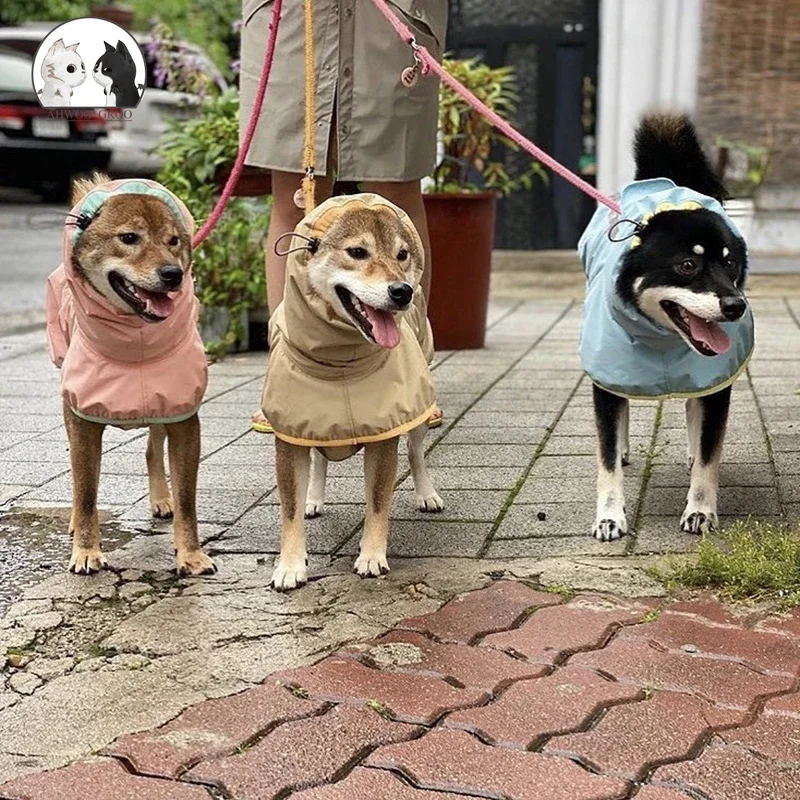 Reflective Dog Raincoat S-6XL , Traction Rain Coat, Waterproof, Windproof Cat Jacket for Medium and Large Dog, Clothes Jumpsuit