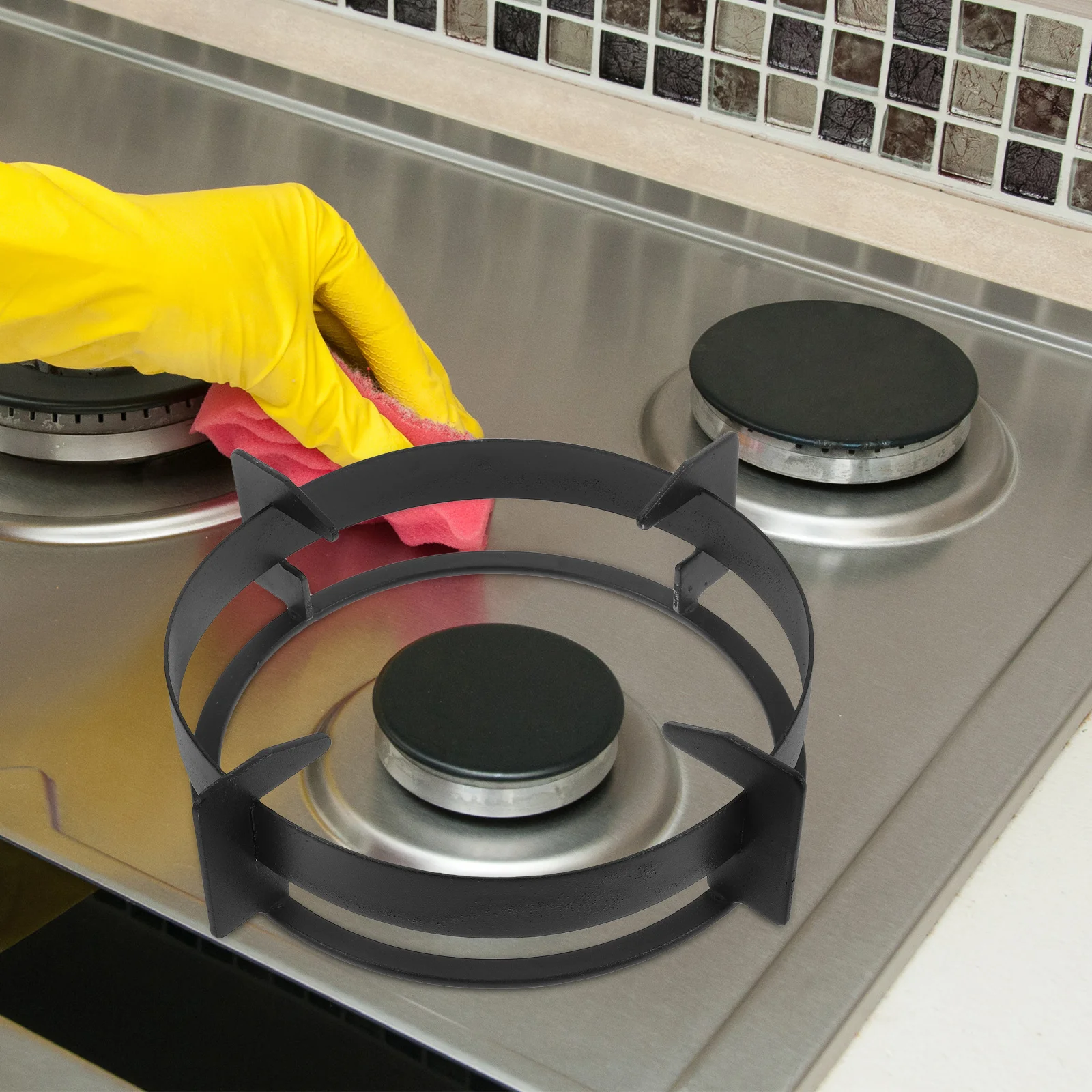 

Heavy Duty Wok Ring for Gas Stove Metal Non-Slip Stand Round Bottom Pan Support Cookware Accessory Replacement Part