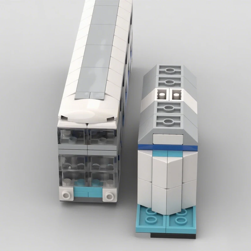 240PCS MOC Double Decker Bus with Bus Stop Model Modular Building Blocks Creative DIY Vehicle Toy for Kids & Collectors