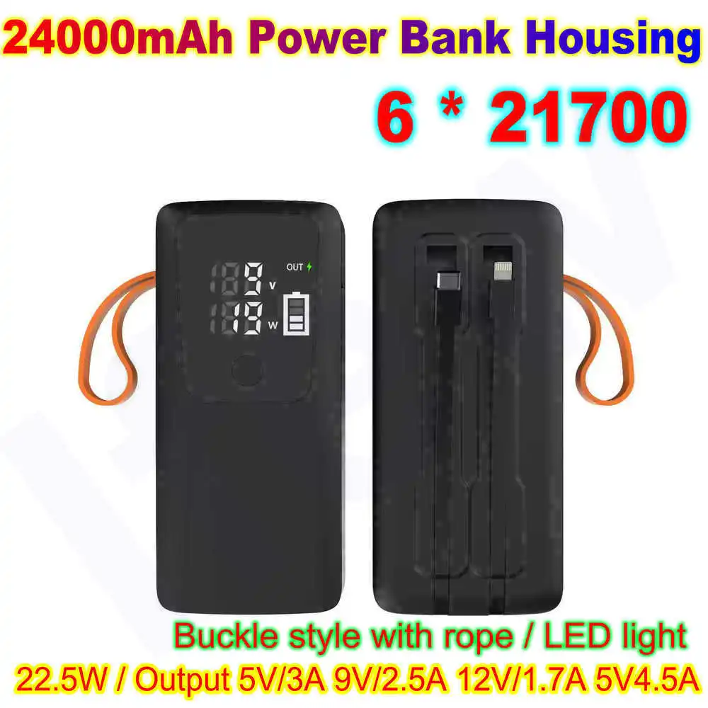 21700 بطارية قوة البنك الإسكان حالة DIY شل حامل انفصال للإزالة بطارية تهمة صندوق تخزين مع كابل LED لا بطارية