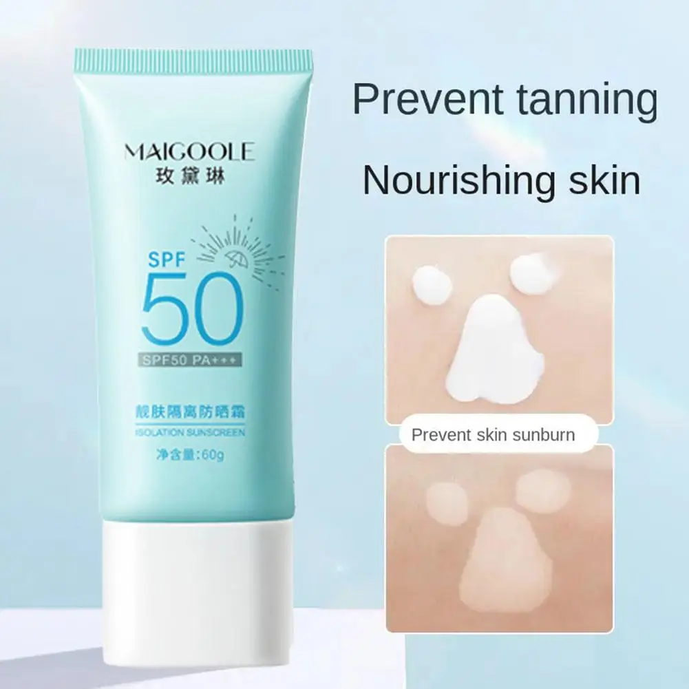 Krim Tabir Surya Pelembab SPF 50 + Anti-UV, Losion pelindung terik matahari tahan air Concealer wajah panjang dan tubuh 60G Cre I2F0