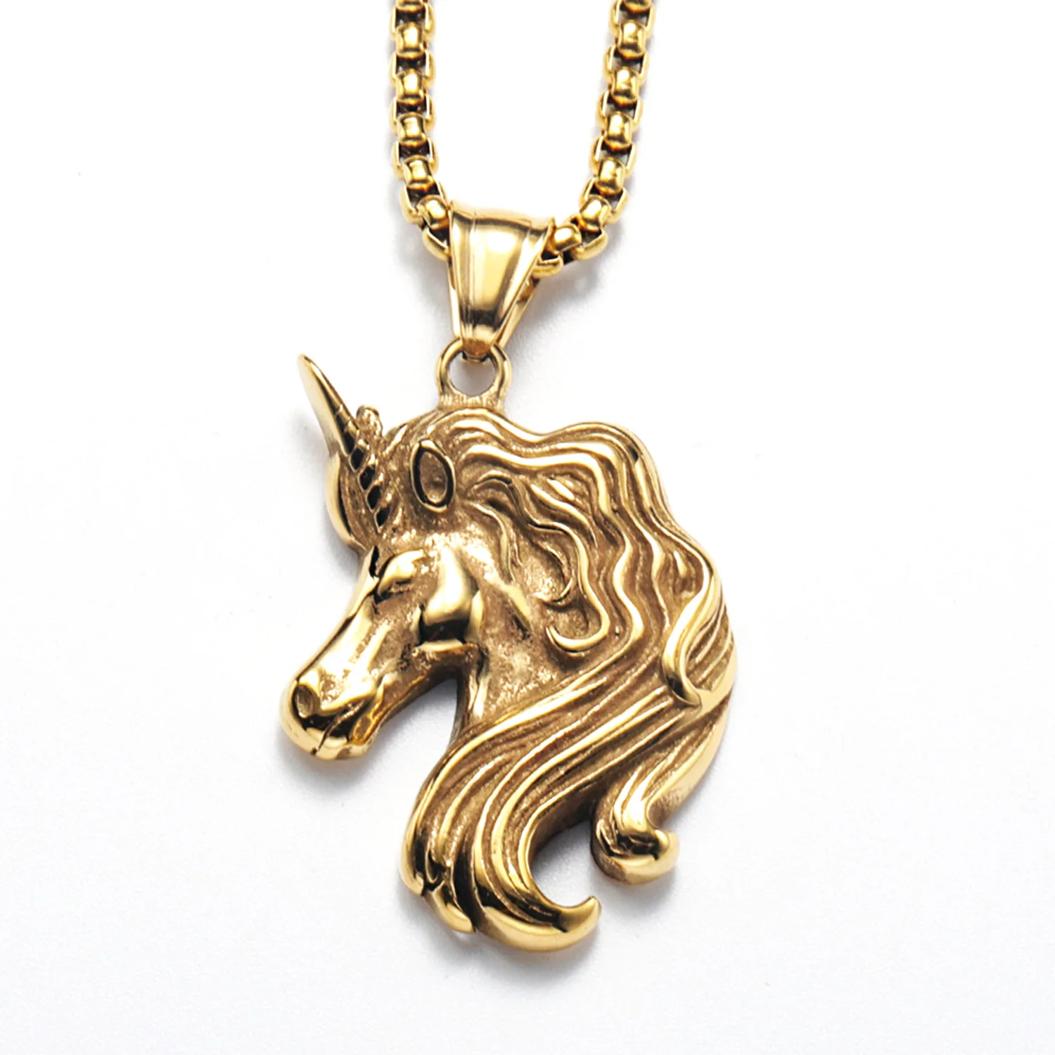 الأوروبية والأمريكية الرجعية شخصية الإعلامي زودياك الحصان قلادة يونيكورن قلادة سلسلة