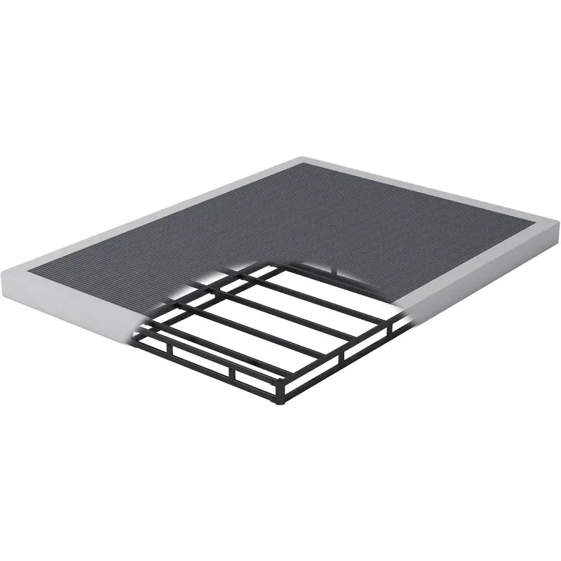 

4-дюймовая пружина коробки, сверхмощный матрас с пружинным основанием, металлическое основание кровати с тканевым чехлом, бесшумная, нескользящая, макс. 3000 фунтов