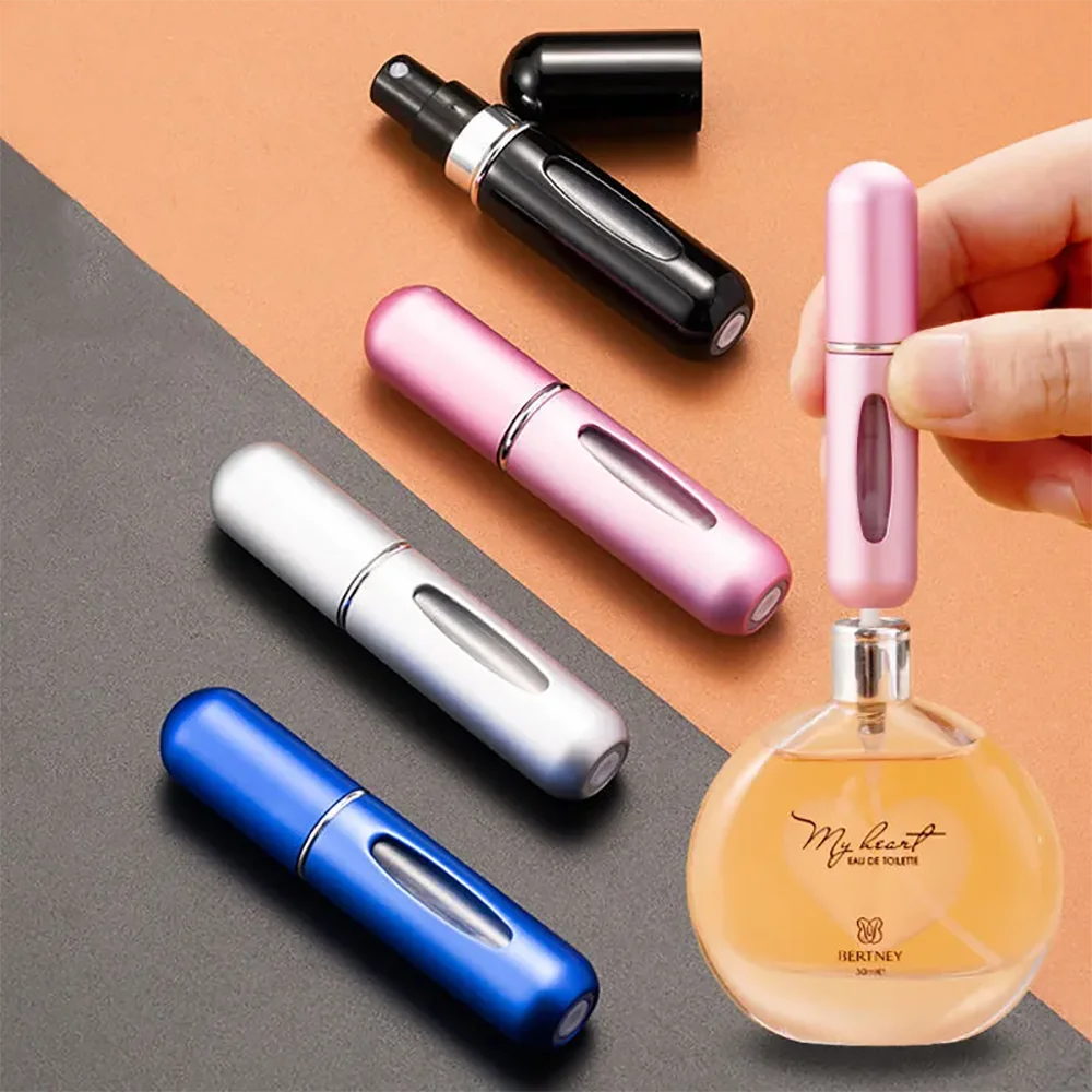 8/5 ML Refillable Perfume Bottle With Spray Portable Mini Aluminum Empty Cosmetics Alcochol Empty Bottle Atomizer For Traveling