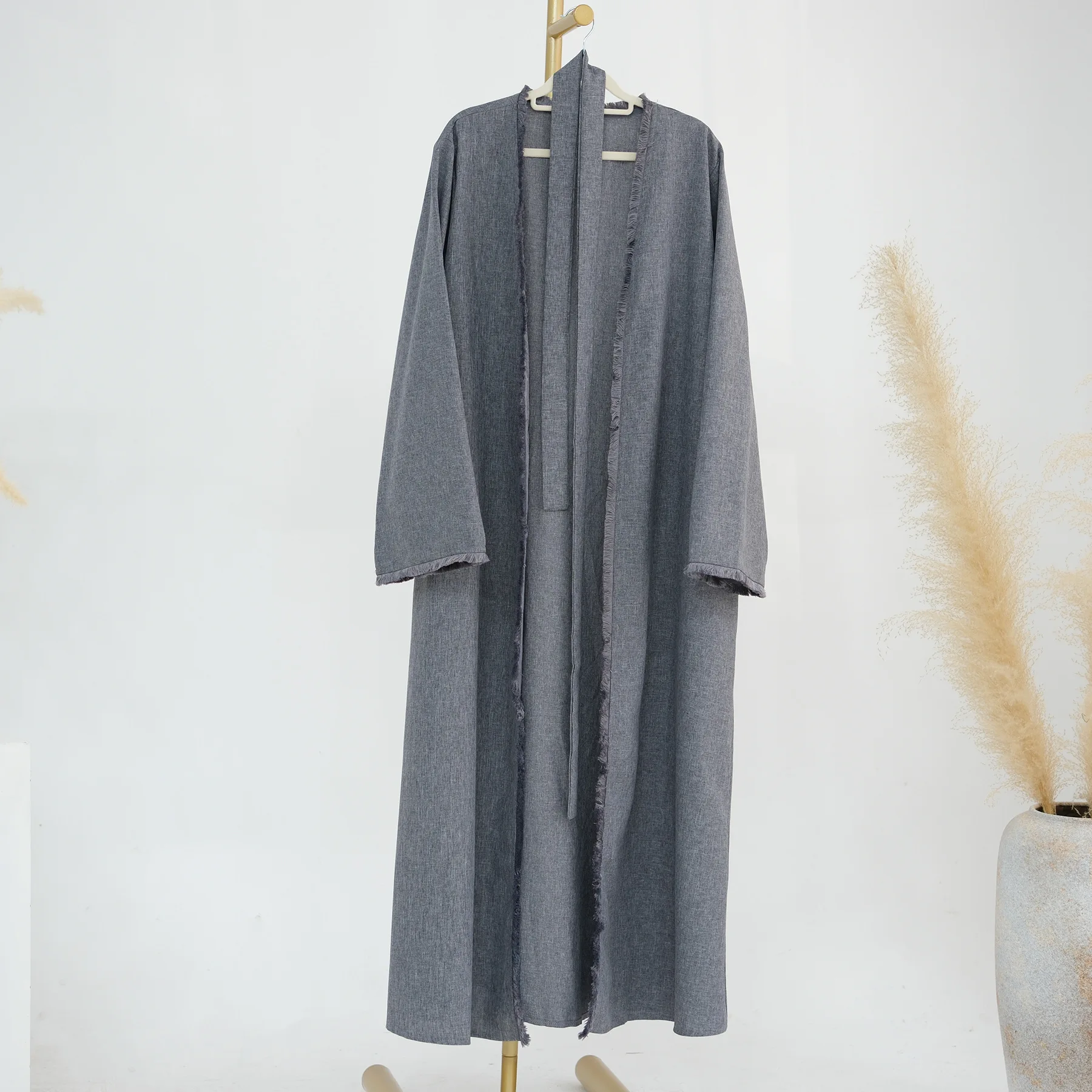 New Dubai Muslim kaftan Abayas Women Dress Tassel Open Kimono Long Coat Jalabiya Modest Islam Clothing Saudi Robe Turkish Arabic