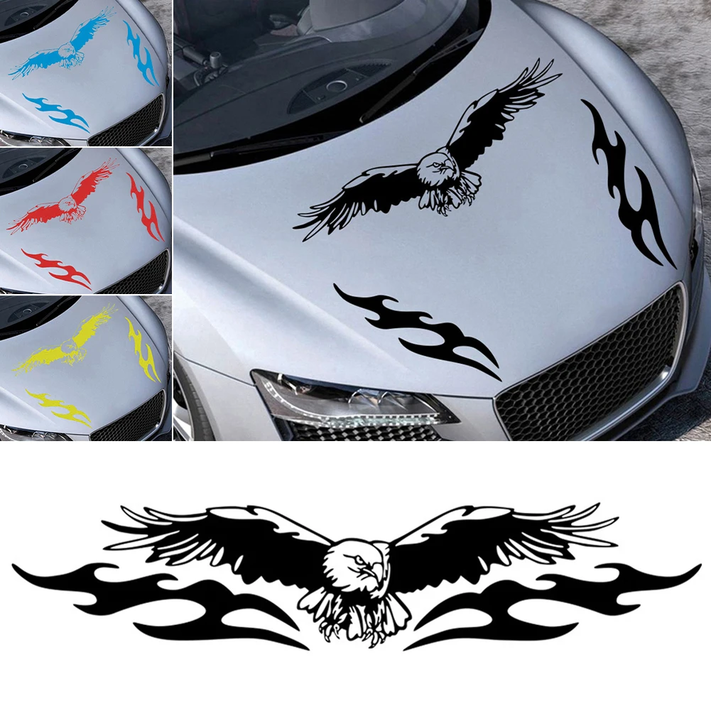 

1Set Universal Car Sticker Hood Cover Eagle Fire Stickers Car Racing Stripe Decal DIY Car Styling PVC Vinyl Car Accessories