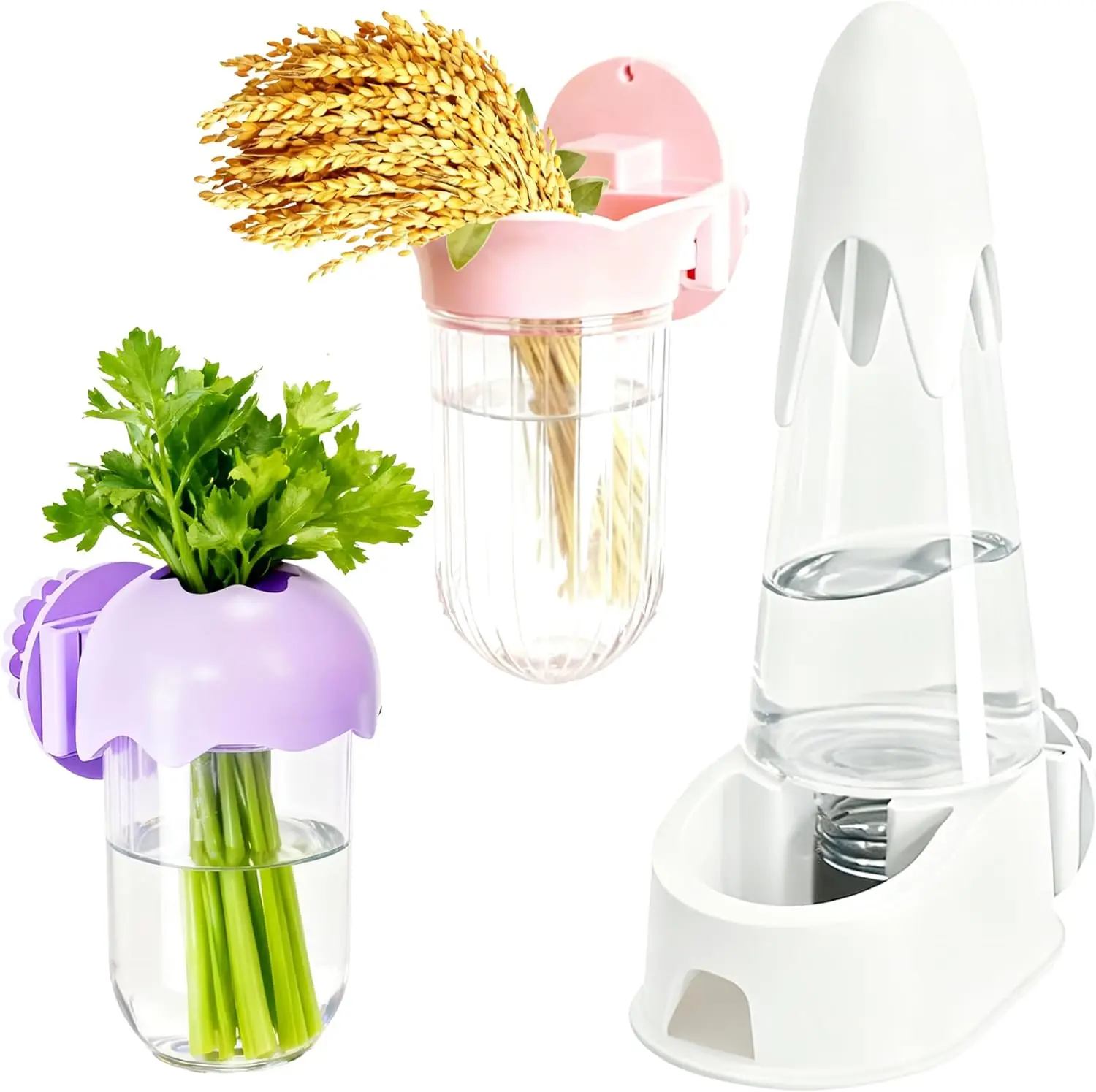 

No Mess Bird Water Dispenser, Bird Cage Feeder for Vegetable, Parakeet Feeding & Watering Supplies for Parakeets Cockatiels Budg