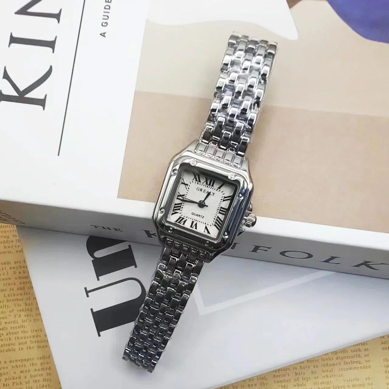 Luxury Fashion Square Women\'s Watches Brand Ladies Quartz Wristwatch Classic Silver Simple Femme Steel Band relogio feminino