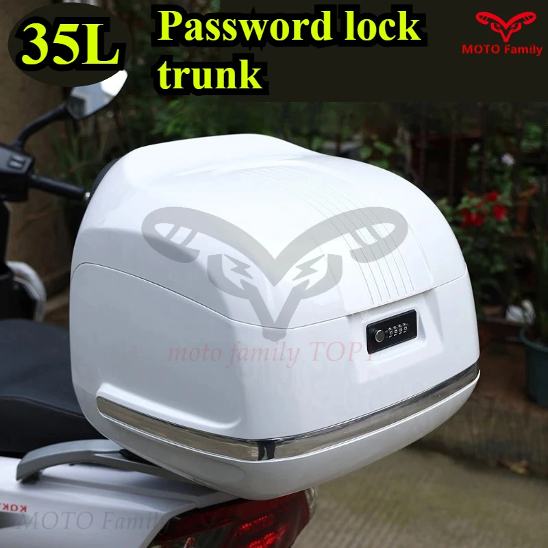 

Universal Retro Motorcycle Helmet Box Trunk Top Case Travel Luggage Box Lock Storage Case Soft Backrest for Honda 오토바이 블랙박스